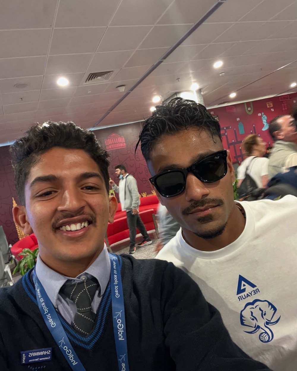Selfie with a Kerala Blasters player at the airport