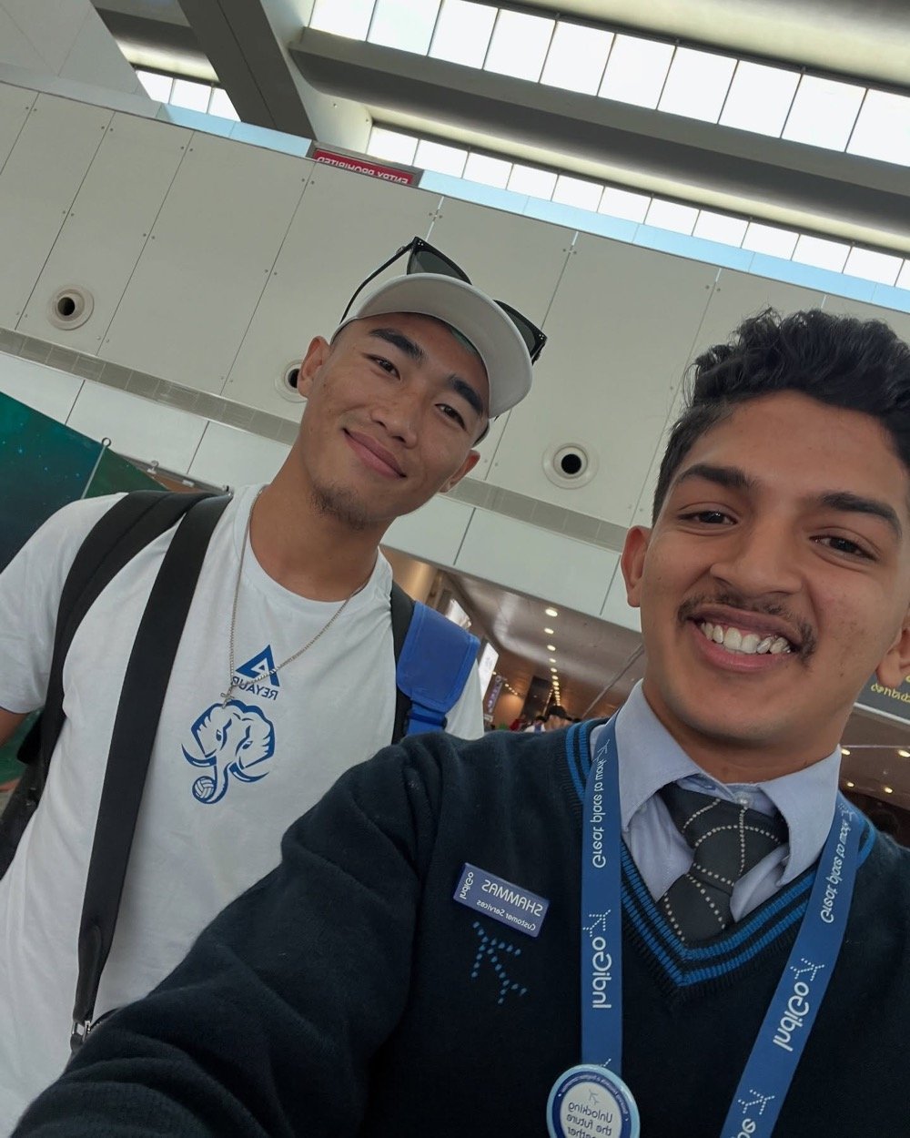 Selfie with a Kerala Blasters player at the airport