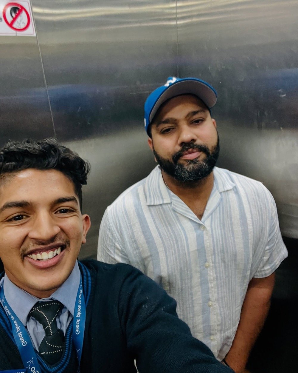 Fanboy moment selfie in a lift